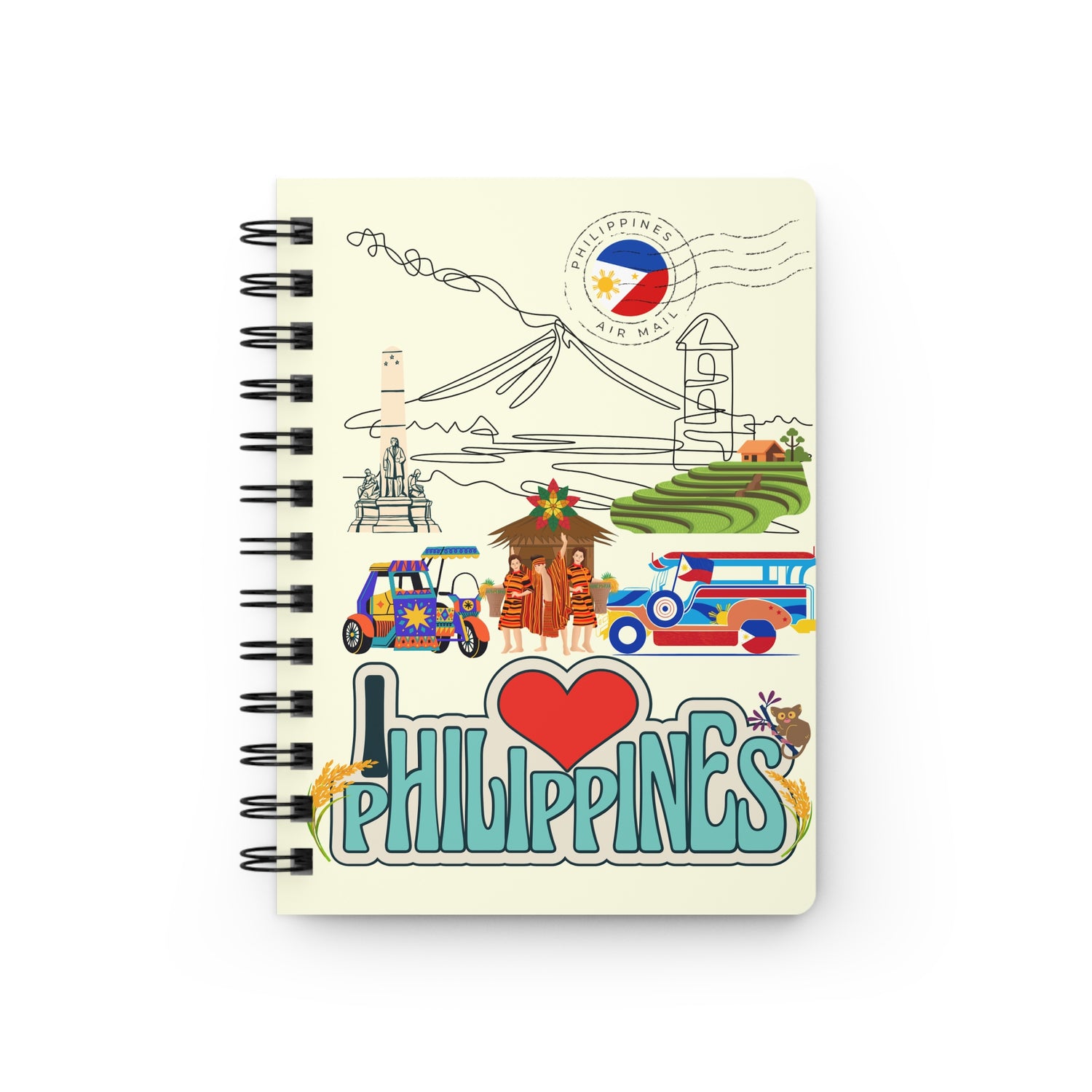 Notebook with 'I ❤️ Philippines' design on a white background