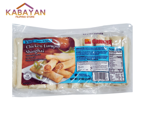 Orientex Chicken Lumpia Shanghai Style Authentic Filipino Eggroll 32oz 40pcs