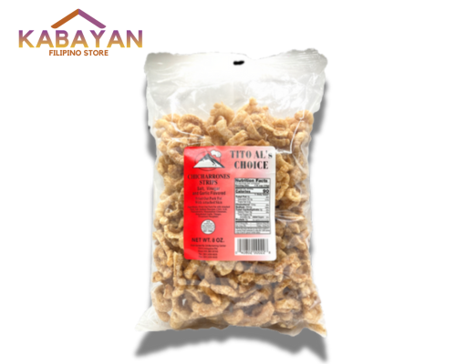Tito Als Pork Chicharrons Salt Vinegar Garlic STRIPS RED 8oz 227g